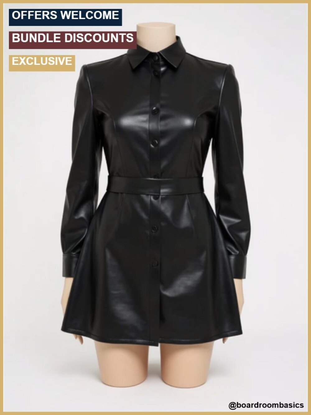 Faux Leather High Waist Bodycon Mini Skirt with Slit
